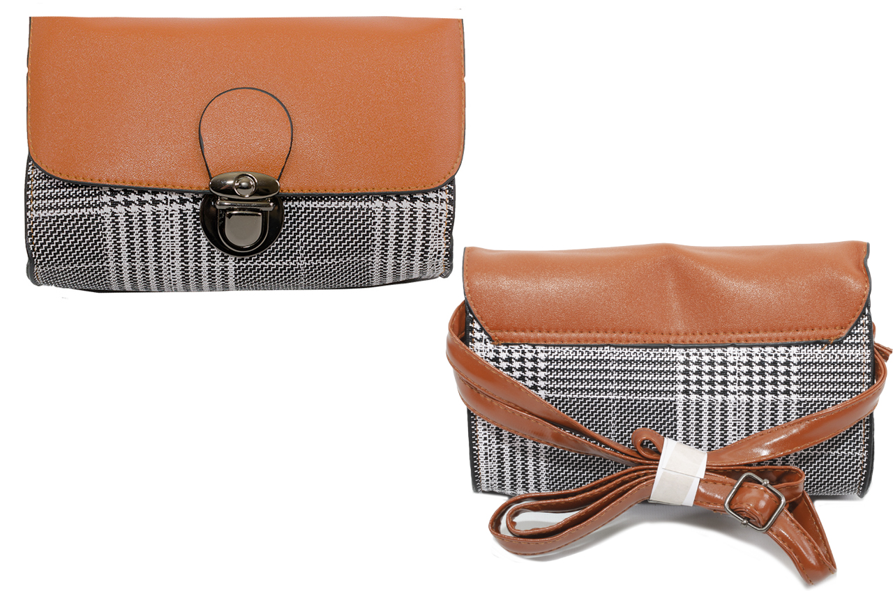(image for) 5816 MINI FASHION BAG IN TARTAN PATTERN PU tan